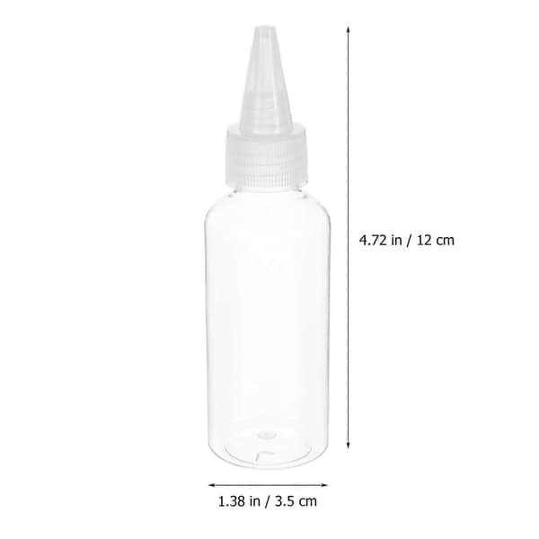 60 ml klar plastikflaske med spids dyse til opbevaring, 30-pak