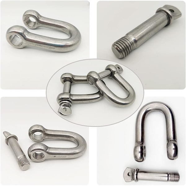 D-ringlås-M6/0,236\", 304 rustfritt stål D-ring for tung konstruksjon, rigging, bilberging, tauing, surringer, henging-6 M66 Pcs M66 Pcs
