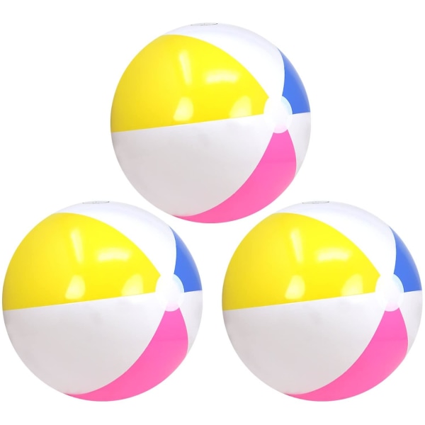 3x oppblåsbar strandball - vannavstøtende strandball - strandball for strand, basseng og badevann - badeleke - 35 cm (35 cm - 03 stk)