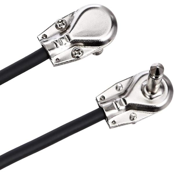 1/4 tommers gitarpatch-hjelpekabel, rett vinkel, 6 tommers lengde (0,15 m), 6-pakning, svart