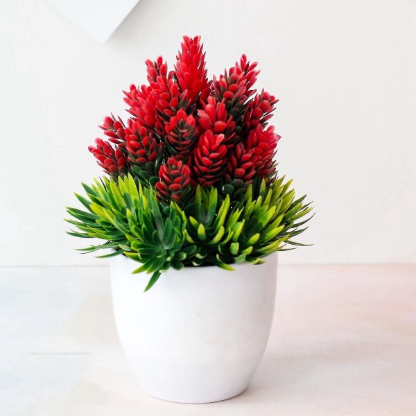 Kunstig plantebordssimulering Blomster Bonsai, Dekoration Ornamenter, Grønne potteplanter E