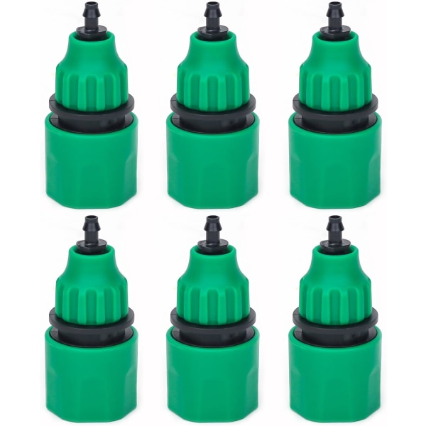PAORHS Trädgårdsslang Rör Envägsadapter Krankoppling Passform för Bevattning 6-pack Green pipe connector 6pcs