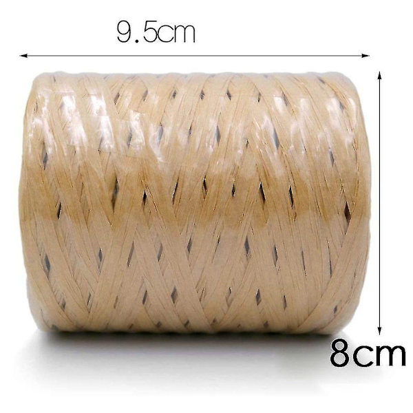 200m Naturlig Raffia Papirbånd, Raffia Papirsnor, Indpakningssnor Til Håndværksprojekter, Gaveindpakning, Fletning Og Havearbejde