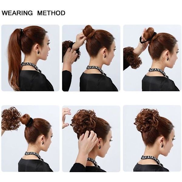 Scrunchie Scrunchie Bun Updo Hairpiece Hårband Ponytail Extensions Hår Extensions Vågigt Lockigt Slarvigt Hårbulle Donut Hår Chignons Hårbit Peruk B Bleach blonde
