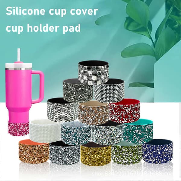 Strass Silikonstöd för 30 40 Oz Kopp - Glittrande Tumlare Bas Skydd - för Hemmet K