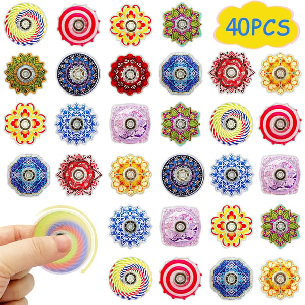 Mini Fidget Spinners 40-pack, sensoriska stresslindrande leksaker för autism, påskpresentpåsfyllare och priser för klassrumsskattkistor, K Multicolored