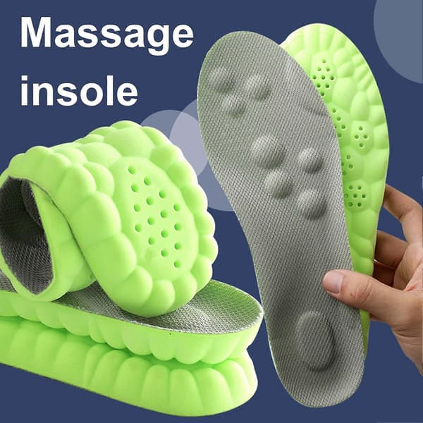 1 par 4D Cloud indlægssåler bløde åndbare stødabsorberende memory foam sportsskoindlæg mænd kvinder White Grey M