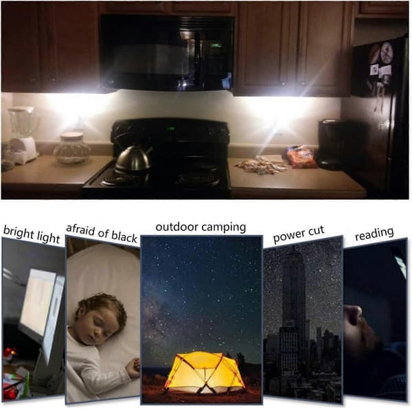 USB-lampe, plug-in nattlys, liten LED-lyslist, med 5 lys
