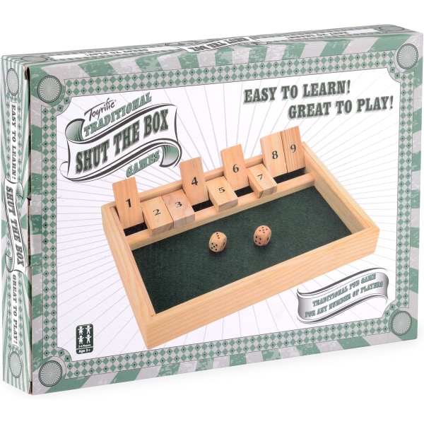 | Stäng lådan tärningsspel, träbräde STEM lärande traditionellt familjespel för barn (2-pack) Single Player (Pack of 2)