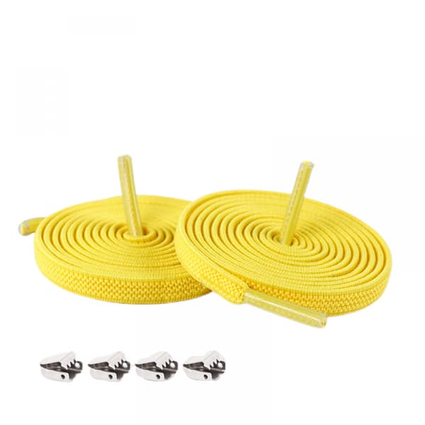 Snørebånd uden binding med elastiske snørebånd, elastiske snørebånd til voksne og børn (gul)