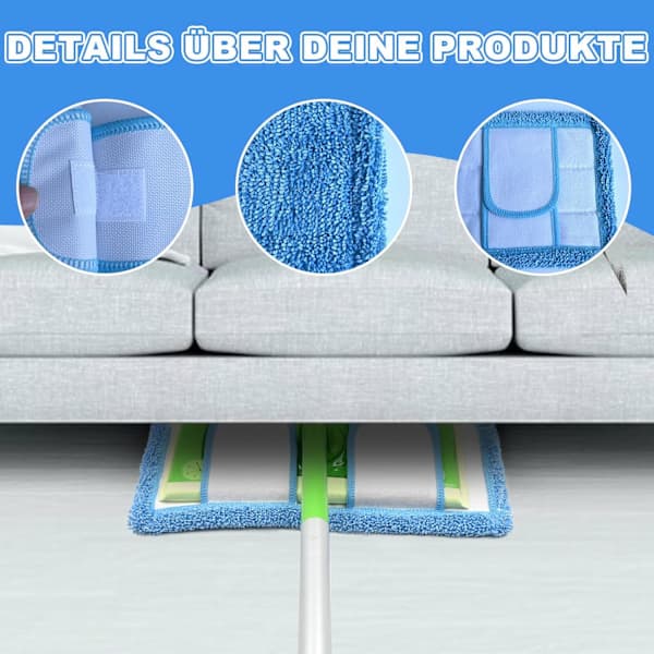 3-pack, blå Swiffer Sweeper-kompatibla, återanvändbara ersättningsdukar