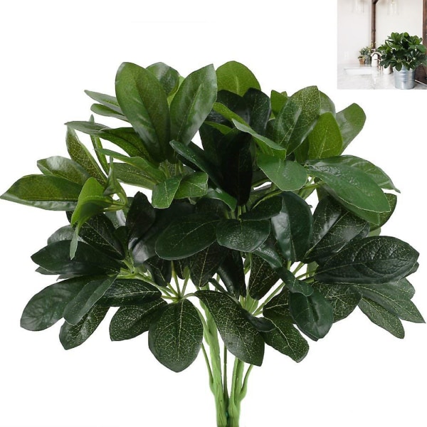 Konstgjorda buskar växter falska siden Schefflera buskar Real Touch Faux