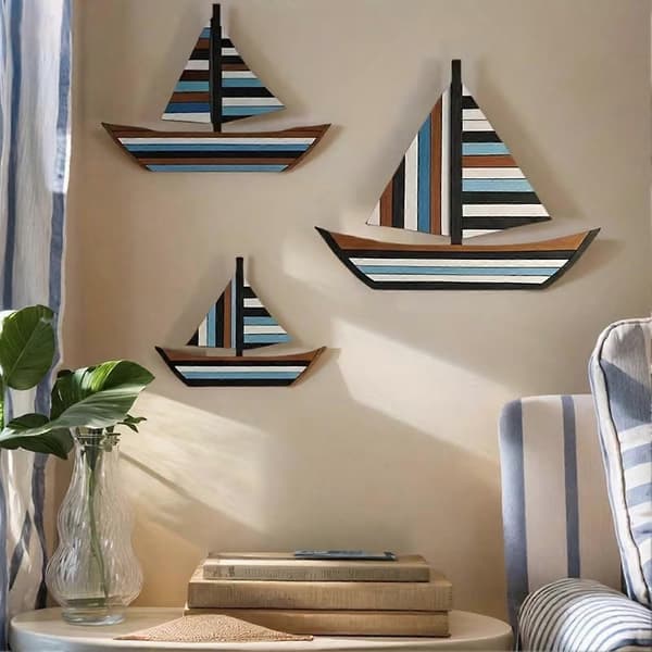 Tre båtdekorasjon – for kyst- og nordisk stil – for gave og bar