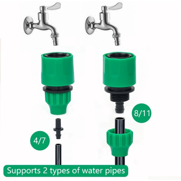 PAORHS Trädgårdsslang Rör Envägsadapter Krankoppling Passform för Bevattning 6-pack Green pipe connector 6pcs