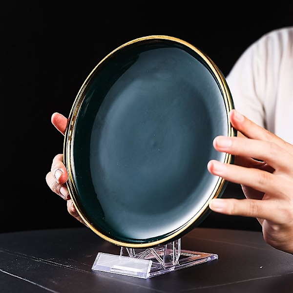 Akrylpladeholdere, Mini gennemsigtige plastdisplayholdere Justerbare billedplade staffelier Stativer til visning af flade plader, fotos, bordkort (4 stk., Tran