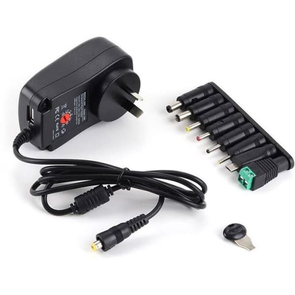 30W multifunktionell strömadapter, 3-12V justerbar spänningsströmförsörjning, USB-laddningsströmförsörjning