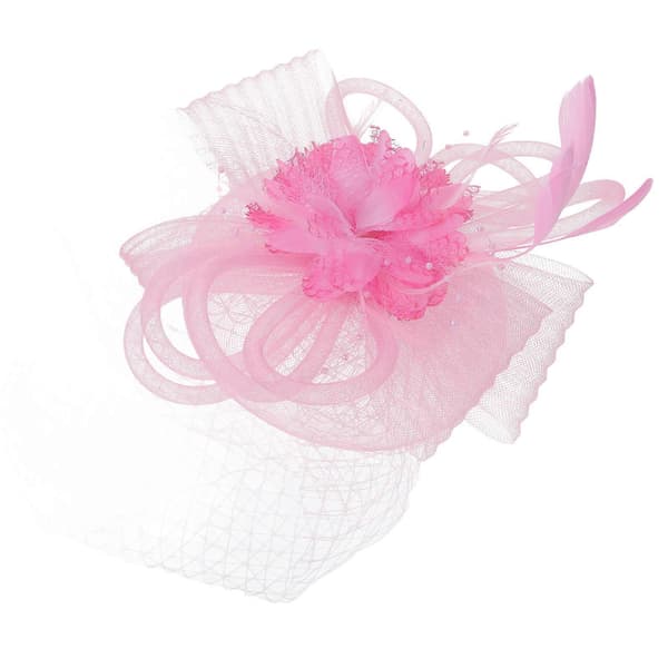 Teparty Fascinator Hat til kvinder Pink Hårtilbehør