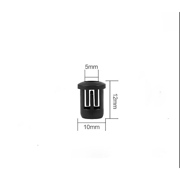 Led lysholder i plast, sort lysholder, diodeholder, klipsramme, montering af led-holderpanel, display (5mm), pakke med 100