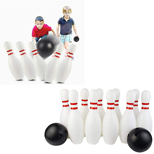 10x Bowlingspil med 2 bolde - Læringslegetøj til børn - Som beskrevet, 22cm