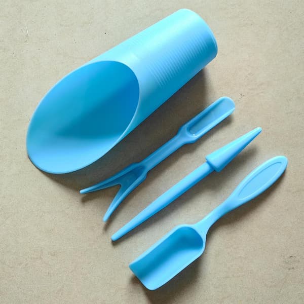 Inomhusväxtjordspade - Plast Mini Trädgård Växtvård Spade Handverktyg Omplantering Suckulent Odling Grävspadar Kit Blå