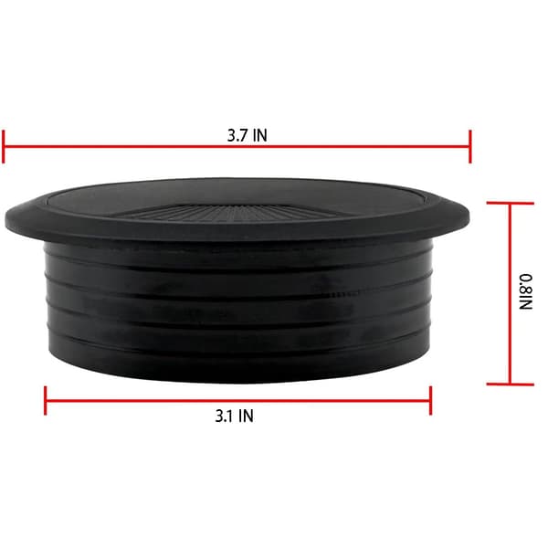 Computerbord Kabelgennemføring Kabelport Ledningshulafdækning 6 stk. - (Farve: Sort) 80mm