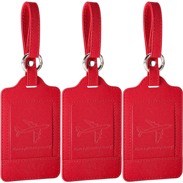 3-pak bagagemærker til kufferter, bagageetiketter, stærk, mærkbar, holdbar, rejsemærker til bagage, rejsetilbehør, rød Starry Red 2.7 x 4.2 inch/6.8 x 10.7 cm