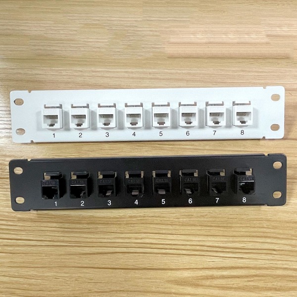 Väggfäste/rackmonterad 1u Ethernet Patch Panel Punch Down Block för Cat5e-kablar