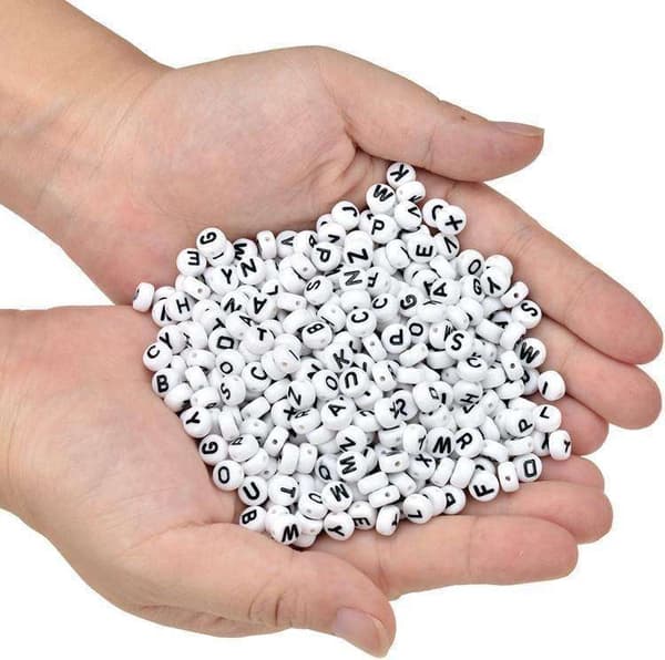 300st Bokstavspärlor, Bokstäver - 4x7mm -