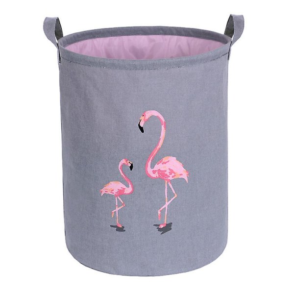 Vandtæt foldbar flamingo-print babyvasketøjskurv