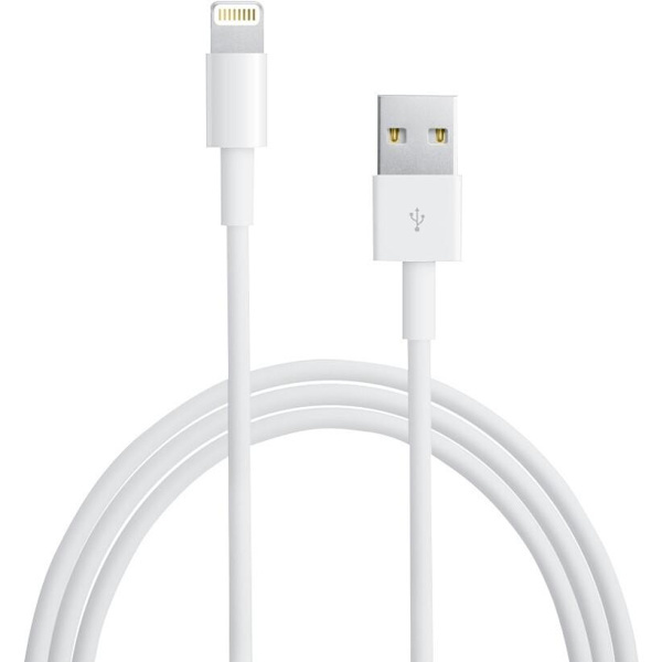 2 meter högkvalitativ Apple Lightning USB-kabel för iPhone & iPad Vit