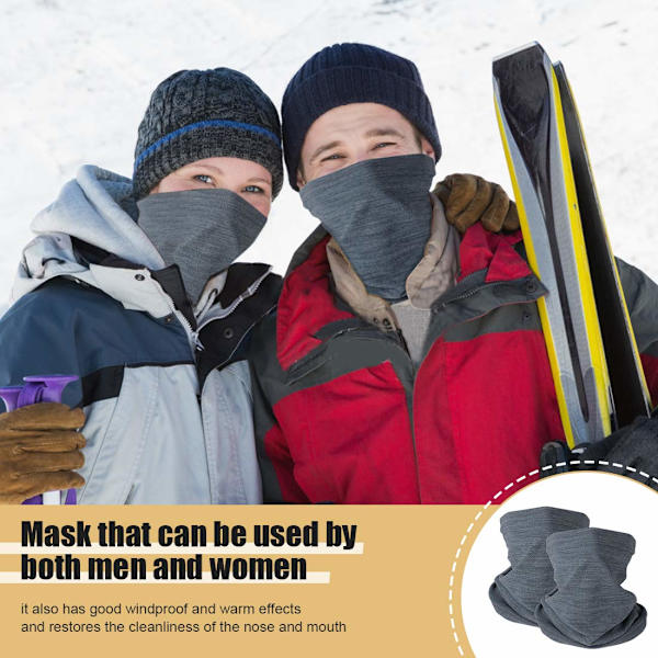 Vinterhalsvarmer Fleece Vindtett Halskrage Snood for Menn Kvinner Kaldt Vær Ansiktshalsduk Hodeplagg for Ski Løping Sykling Grey+grey