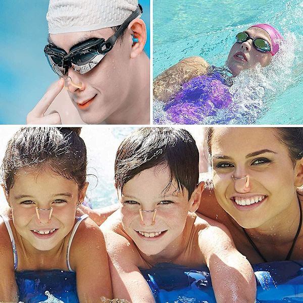 12 stycken unisex näsklämma bekväm simning näsplugg vattentät silikon näsklämma skydd med mjuk stoppning för fritidsswimare, beige