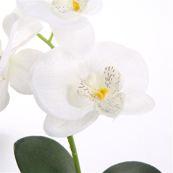 Kunstige orkideer Ekte berøringsblomster Pottet Store blomsterarrangementer Kunstige midtdeler for hjemmet Stue Baderom Kjøkkendekorasjon (hvitt)