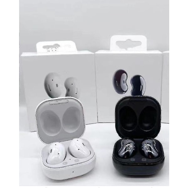 Svart/hvite trådløse ørepropper Bluetooth In-ear True Cordless med håndfri ringemikrofon, 4 lang spilletid; Inkluderer kompakt ladeveske