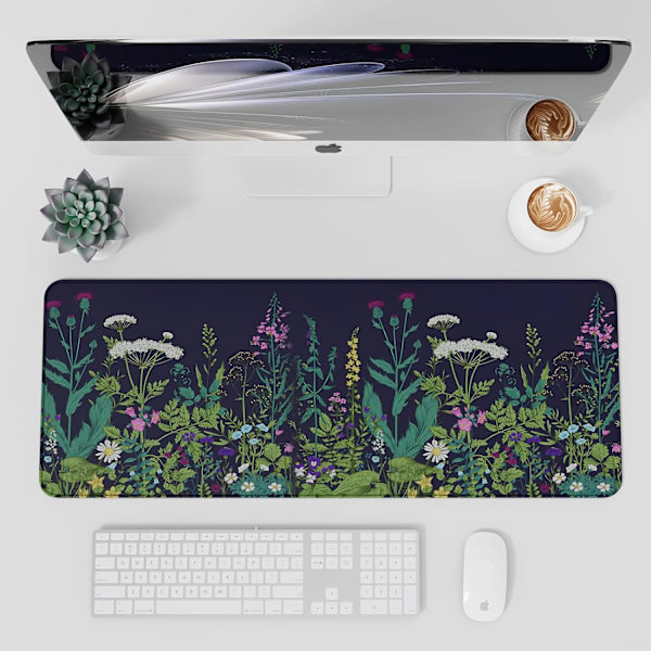 Japansk musmatta (800 * 300 * 3 MM) Utökad stor musmatta skrivbordsunderlägg, sydd kant musmatta, halkfri gummibas, XL spelmusmatta för kontor Weed  Mouse Pad Ink Drawing Mouse Pad  1