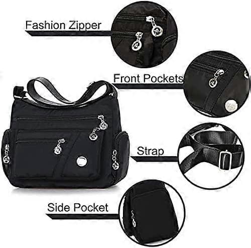 Dam Axelväskor, Vardagliga Handväskor & Axelväskor, Nylonväska, Lätt Vattentät Messenger Bag, Stöldskyddsväska