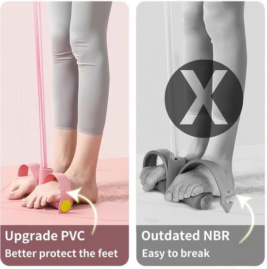 Motståndsrep - Elastisk Yogapedalrem - Träningsutrustning - Sträckning av mage/midja/arm/ben - 6 rör - Rosa