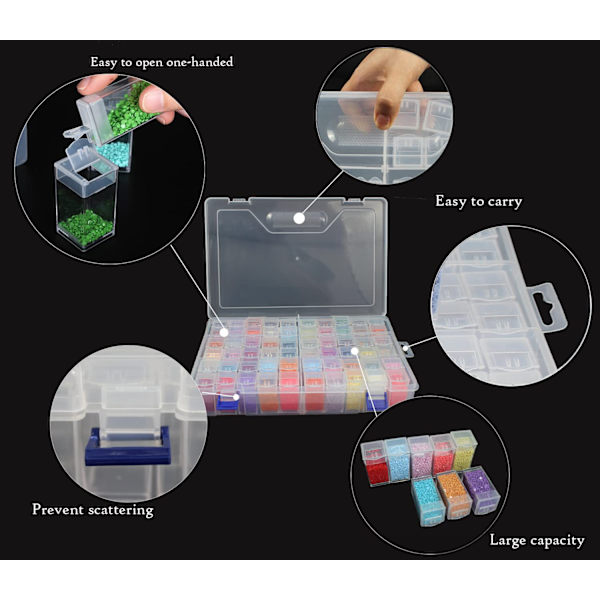 42 Gitter Transparent Box Diy Håndlavet Perle Maleri Opbevaringsboks (HY)