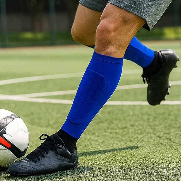 Fodboldbenskinner - med bikagepuder - til fodbold Blue