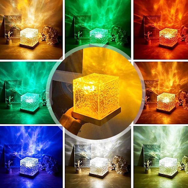 Pohjoisen valot -lamppu, Luminate Cube -lamppu, veden aaltodynaaminen projektioilmakehän lamppu, Luminate yölamppu, valtameren aaltoprojektorivalo, vesi A_16Color Light
