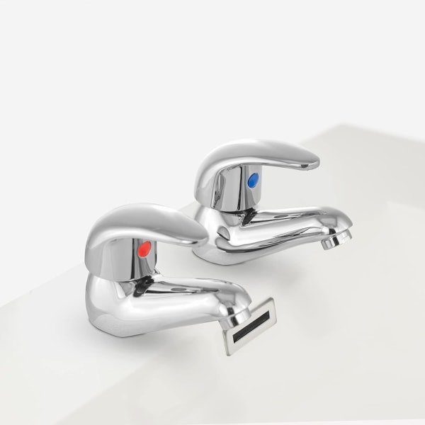 | Studio Tradisjonelle Krom Toalett Tvillingkraner + Badekarfyller Basin Twin Taps + Bath Filler Basin Mono