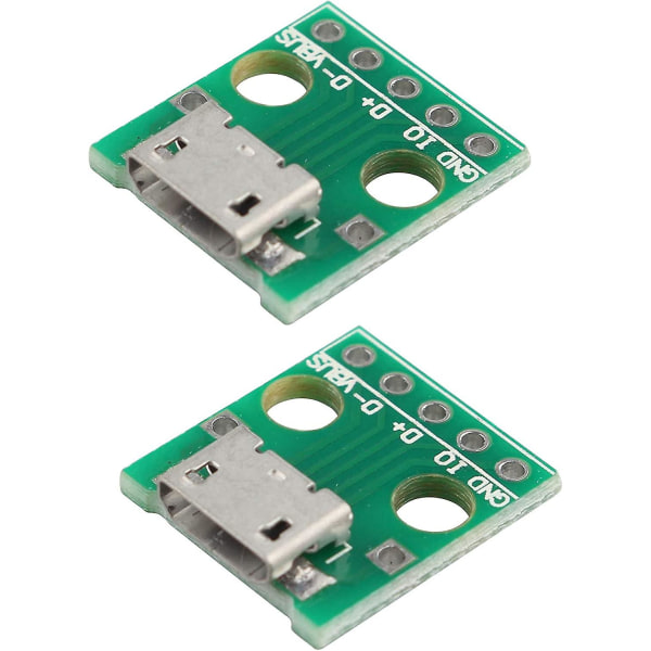 Haljia Micro Usb - Dip-sovitin 5-nastainen naarasliitin tyyppi B Pcb-muunninmoduulilevy (4 kpl)