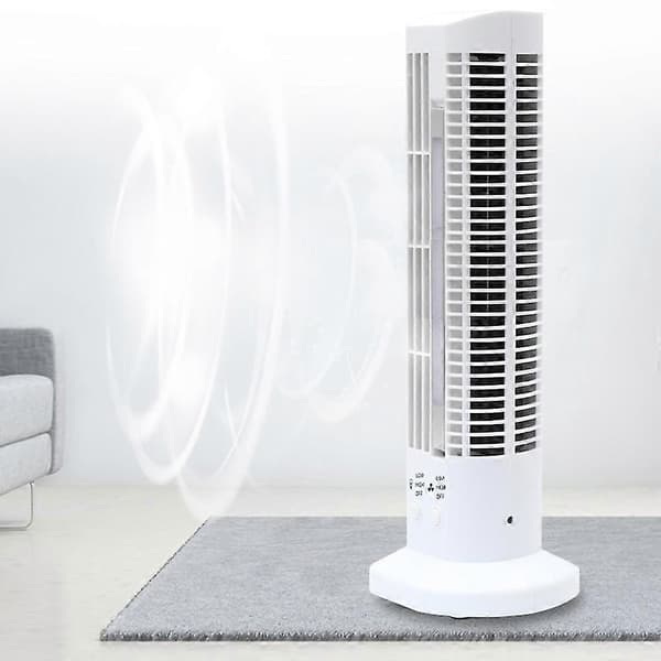 Tårnbordventilator Bladløs Stående Køleventilator Med LED-lampe til Hjemmekontor White