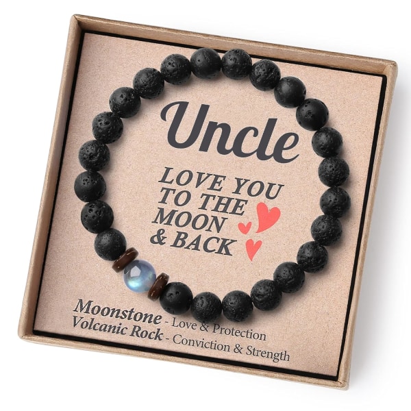 Uncle Gifts from Niece Men Beaded Bracelet Uncle Gifts from Nephew Christmas Stocking Stuffers Valentines Day Fathers Day Gifts for Uncle Men