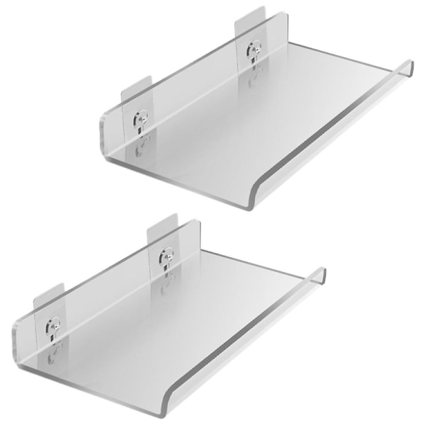 2 stk Akryl Flytende Vegg Hyller Veggmontert Display Hylle Oppbevaringshylle For Hjem Innredning Soverom Bokhylle Høytaler Figurer Display Veggfeste
