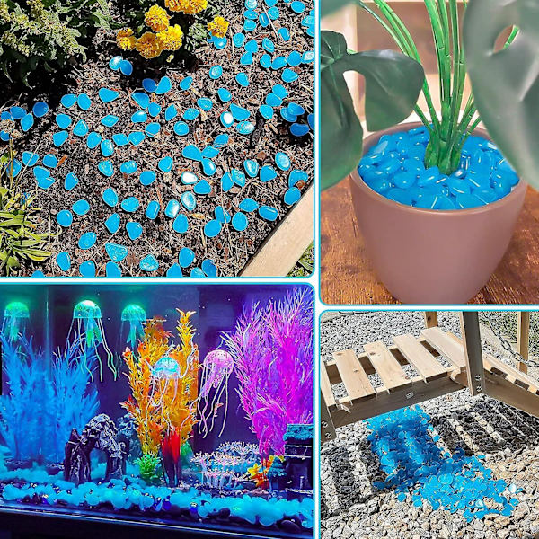 300 stycken lysande stenar, dekorativa stenar för blomkrukor, akvariegrus, trädgårdsdekoration utomhus och lysande stenar trädgårdsstenar