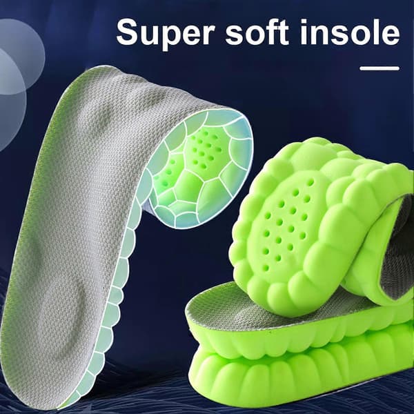 1 par 4D Cloud indlægssåler bløde åndbare stødabsorberende memory foam sportsskoindlæg mænd kvinder White Grey M