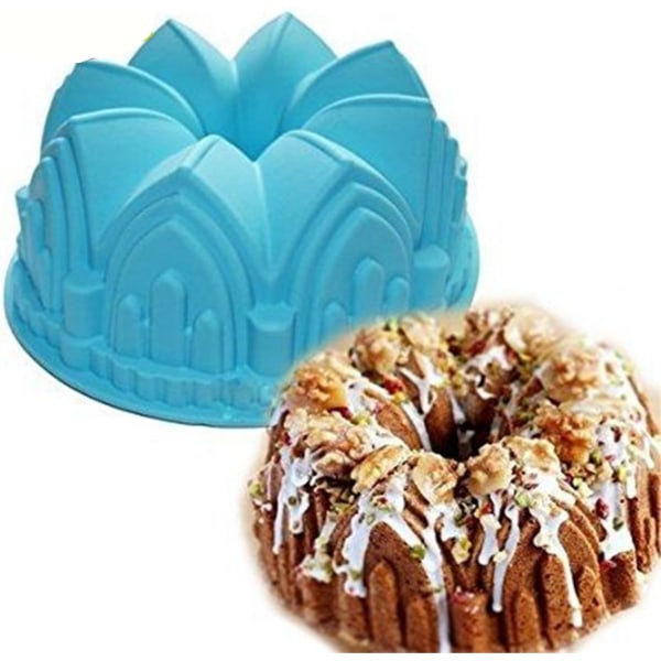 Silikonform, 11,02'' Crown Castle Kakeform Silikonbakeformer Festkake Baketøy til bursdagen din Dessert, Kake, Brød, Terte, Pai, Fla