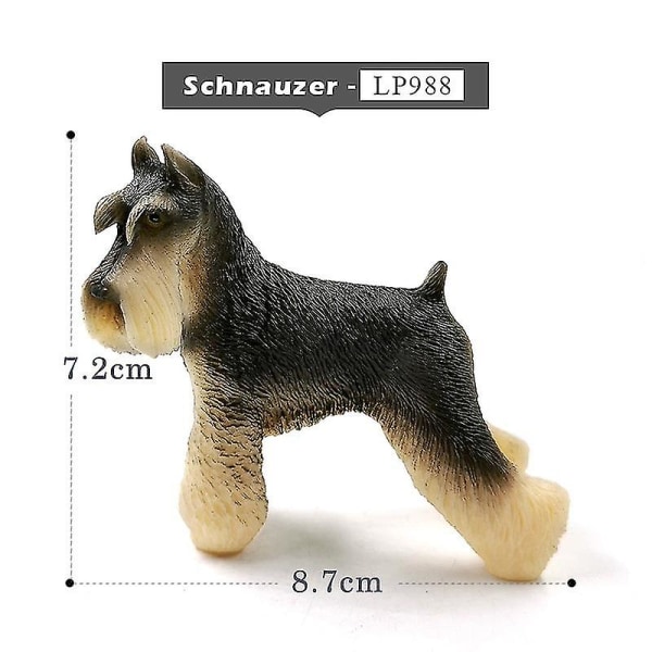 Uusi susikoira Pomeranian Whippet Golden Retriever Schnauzer Eläinmalli Toimintahahmo Koti Dekor Pojat Tytöt Lahja Koulutuslelu,schnauzer