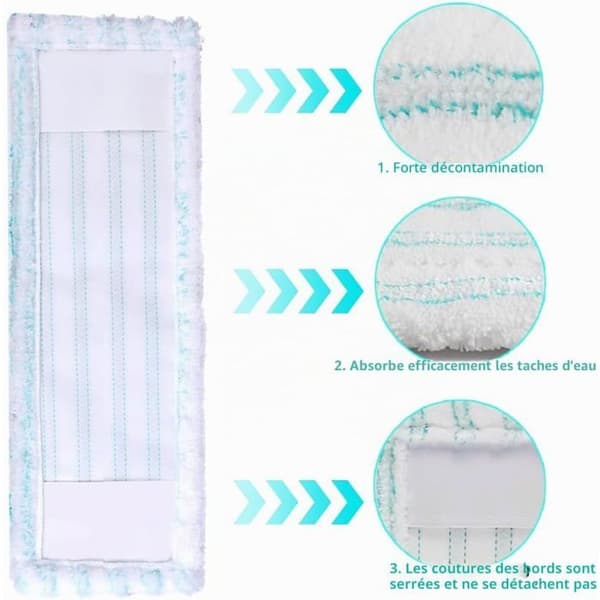 2 utbytesmoppar för Leifheit Profi XL Micro Duo / Profi XL Cotton Plus 42 cm mikrofiberersättningsöverdrag